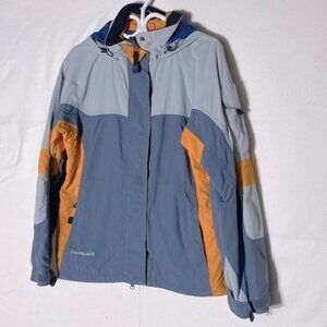 Columbia Blue Grey Orange Convert Fall Spring Hiking Jacket M